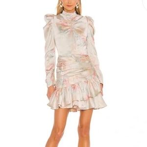 Bardot Sharna Mini Dress Floral Silk Long Sleeve